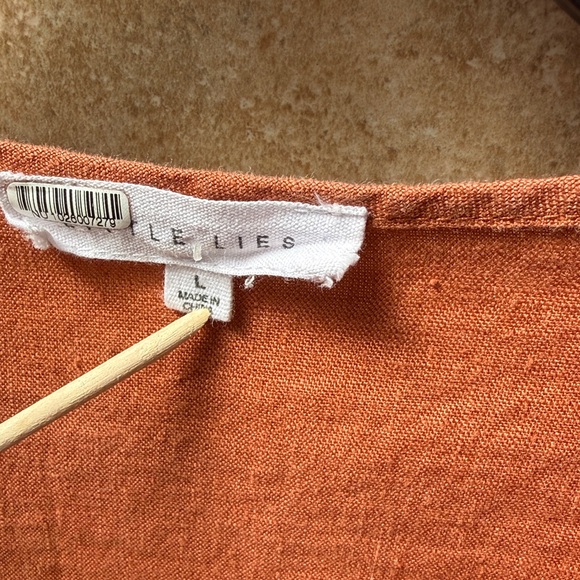 Little Lies Alicia Midi Dress 100% Linen Pockets L Tiered Skirt Anthropologie - Picture 14 of 16